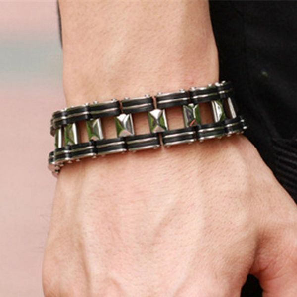 stainless steel biker mens bracelet link chain motorcycle bike bicycle chain bracelets bangles jewelry, Black
stainless steel biker mens bracelet link chain motorcycle bike bicycle chain bracelets bangles jewelry, Black