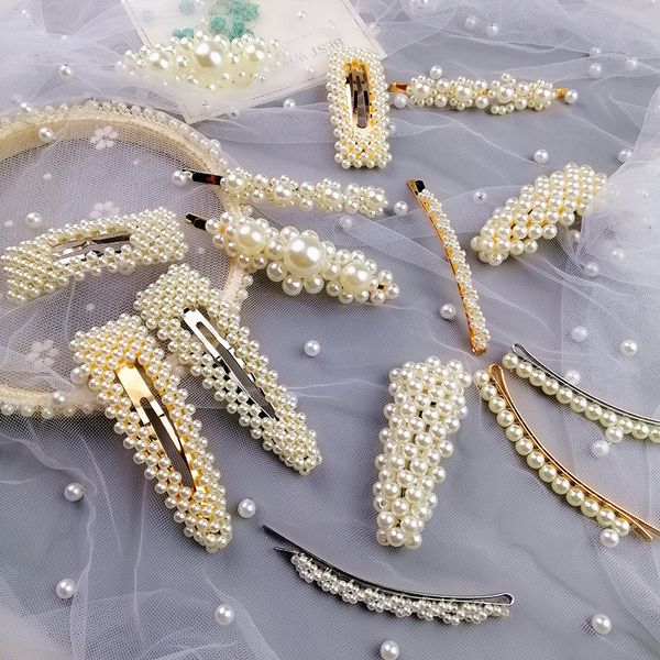 2019 fashion pearl hair clip for women bobby pin elegant korean design snap barrette stick hairpin hair styling accessories, Golden;white
2019 fashion pearl hair clip for women bobby pin elegant korean design snap barrette stick hairpin hair styling accessories, Golden;white