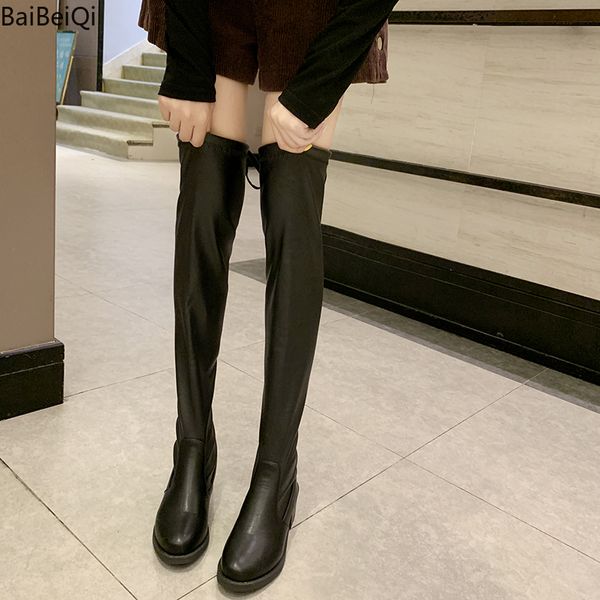 autumn winter women over the knee boots women casual lace-up mid heels dress slim thigh high boots shoes woman botas mujer, Black
autumn winter women over the knee boots women casual lace-up mid heels dress slim thigh high boots shoes woman botas mujer, Black