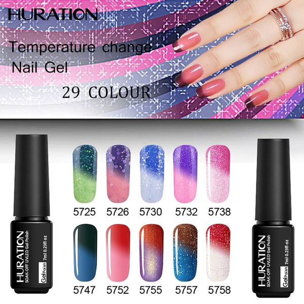 huration 7 ml gel nail polish temperature chameleon 29 color changing nail polish color changing led uv gel art, Red;pink 
huration 7 ml gel nail polish temperature chameleon 29 color changing nail polish color changing led uv gel art, Red;pink