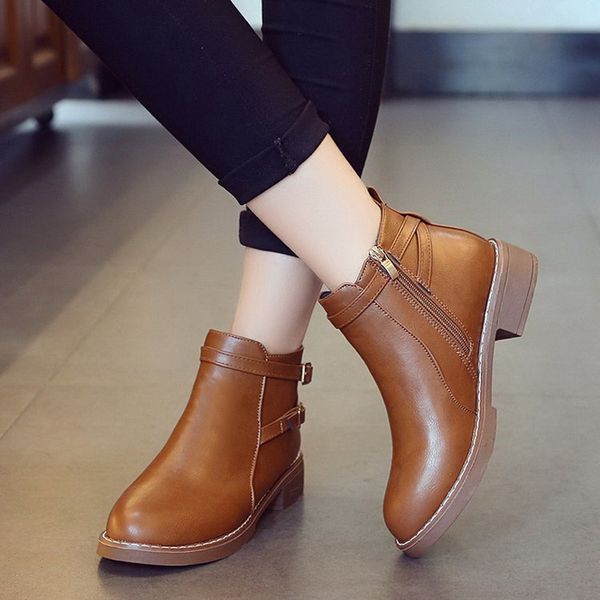 women ankle short boots autumn female casual leather shoes lady winter fashion platform round toe zipper comfortable, Black
women ankle short boots autumn female casual leather shoes lady winter fashion platform round toe zipper comfortable, Black