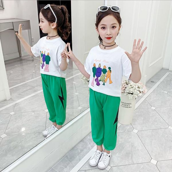 girls' leisure sports sets 2020 printed t-shirt + casual pants children's sets size 110-160cm big girls summer clothes, White
girls' leisure sports sets 2020 printed t-shirt + casual pants children's sets size 110-160cm big girls summer clothes, White