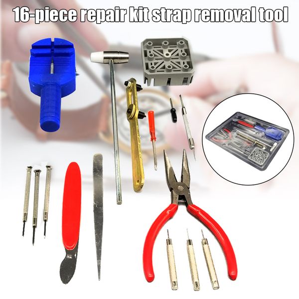16pcs watch repair kit set wrist strap adjust pin tool kit repair disassembly tool clh@8
16pcs watch repair kit set wrist strap adjust pin tool kit repair disassembly tool clh@8