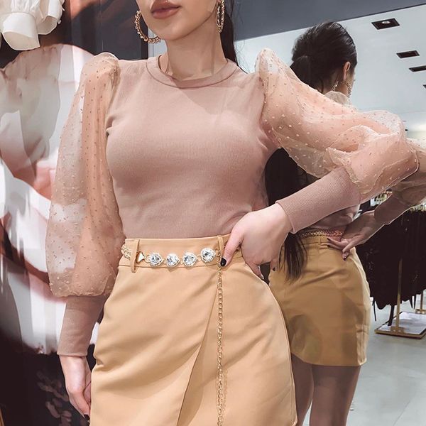 women fashion lace stitching puff sleeve jumpsuit romper polka dot slim fit long sleeve wild pullover bodysuit for women clothes, Black;white
women fashion lace stitching puff sleeve jumpsuit romper polka dot slim fit long sleeve wild pullover bodysuit for women clothes, Black;white