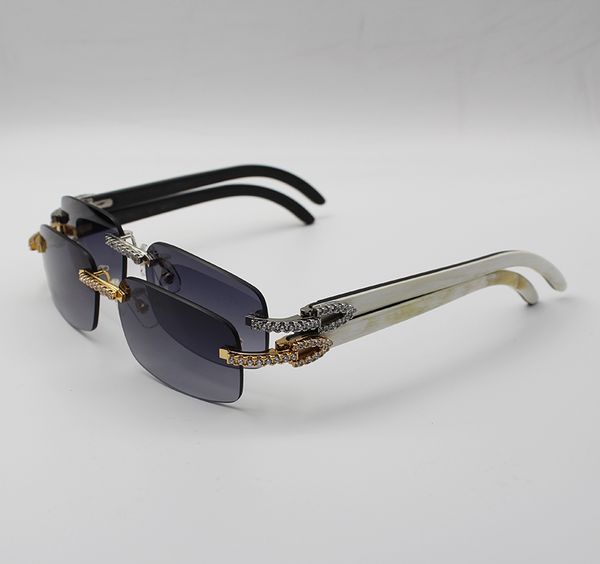 luxury buffalo horn glasses men/women large diamond decorative brand designer rimless sunglasses natural striped sunglasses, White;black
luxury buffalo horn glasses men/women large diamond decorative brand designer rimless sunglasses natural striped sunglasses, White;black