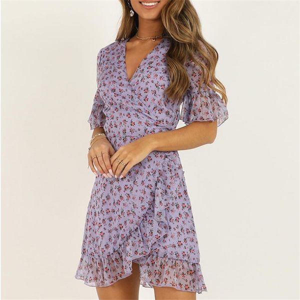 hirigin women mini dress new v-neck flare short sleeves casual dresses boho lilac floral pattern wrap short vestido summer, Black;gray
hirigin women mini dress new v-neck flare short sleeves casual dresses boho lilac floral pattern wrap short vestido summer, Black;gray