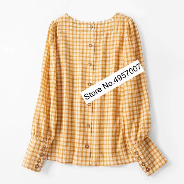 elfbop ladies 100% cotton gingham checkered plaid long sleeve with buttoned closured back, White
elfbop ladies 100% cotton gingham checkered plaid long sleeve with buttoned closured back, White