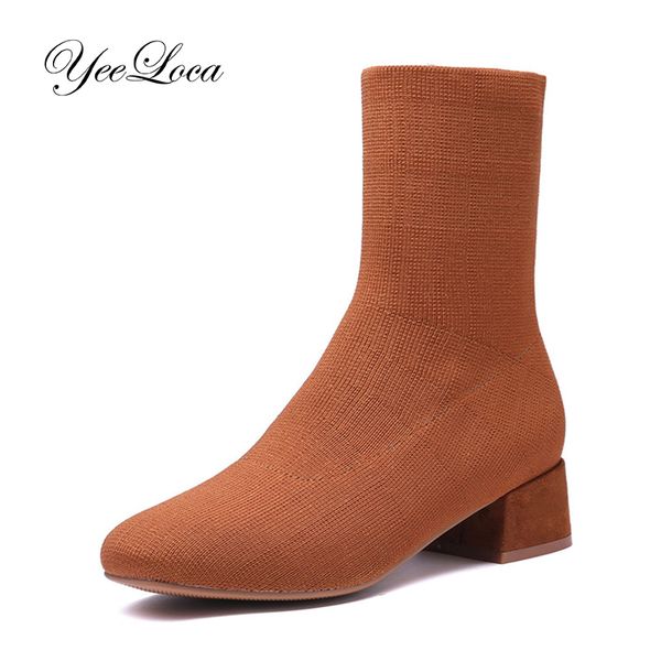 winter boots women knitted stretch fabric slip-on socks boots square heel women fashion slim ladies ankle heels brown, Black
winter boots women knitted stretch fabric slip-on socks boots square heel women fashion slim ladies ankle heels brown, Black