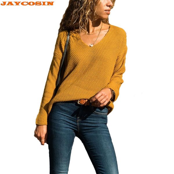 jaycosin fashion design women's v-neck solid color matching long-sleeved slim sweater pullover sweater new, White;black
jaycosin fashion design women's v-neck solid color matching long-sleeved slim sweater pullover sweater new, White;black