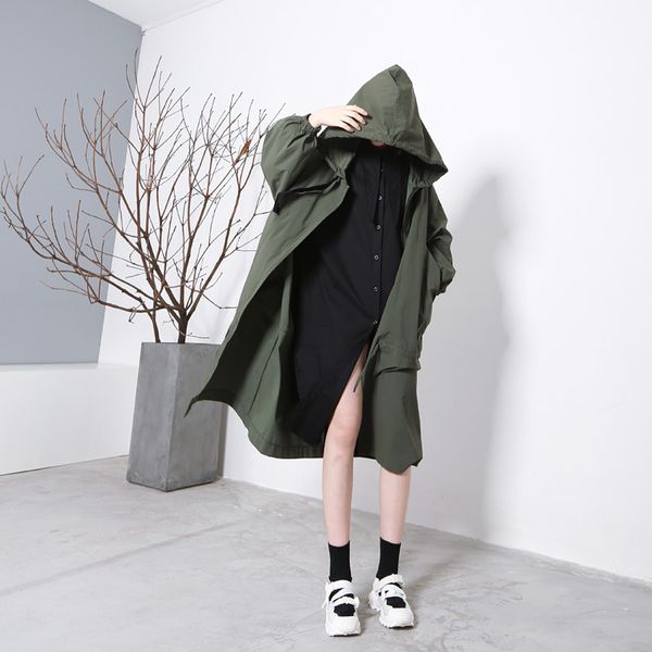 autumn oversize pulling rope fish tail easy even hat long fund windbreaker loose coat woman 292, Tan;black
autumn oversize pulling rope fish tail easy even hat long fund windbreaker loose coat woman 292, Tan;black