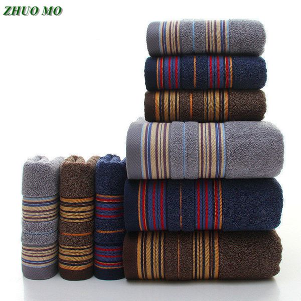 zhuo mo 3-pieces thicker stripe pattern soft cotton towel set bathroom super absorbent bath towel blue gray brown face towels t200407
zhuo mo 3-pieces thicker stripe pattern soft cotton towel set bathroom super absorbent bath towel blue gray brown face towels t200407