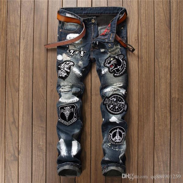 новый бренд мужские джинсы вышитые тигра голова проблемные ripped байкер джинсы slim fit мотоцикл байкер денима джинсы 2019 модельер pant, Blue
новый бренд мужские джинсы вышитые тигра голова проблемные ripped байкер джинсы slim fit мотоцикл байкер денима джинсы 2019 модельер pant, Blue