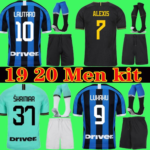 19 20 Inter Milan soccer jersey 2019 2020 LUKAKU LAUTARO ALEXIS ICARDI football shirt PERISIC SKRINIAR GODíN DE VRIJ third uniforms men kit