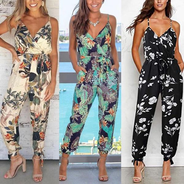 sling print v neck sleeveless jumpsuit women bandage long pants playsuits, Black;white
sling print v neck sleeveless jumpsuit women bandage long pants playsuits, Black;white