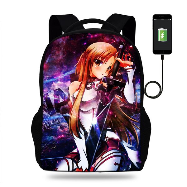 popularity janpanese anime sword art online backpack children book bag usb charge backpack school bags for teenagers girls
popularity janpanese anime sword art online backpack children book bag usb charge backpack school bags for teenagers girls