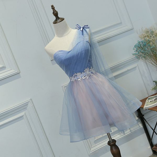 2019 one-shoulder appliques sky blue mini ball gown prom dresses homecoming cocktail party special occasion gown vestido fiesta bh24, Blue;pink
2019 one-shoulder appliques sky blue mini ball gown prom dresses homecoming cocktail party special occasion gown vestido fiesta bh24, Blue;pink