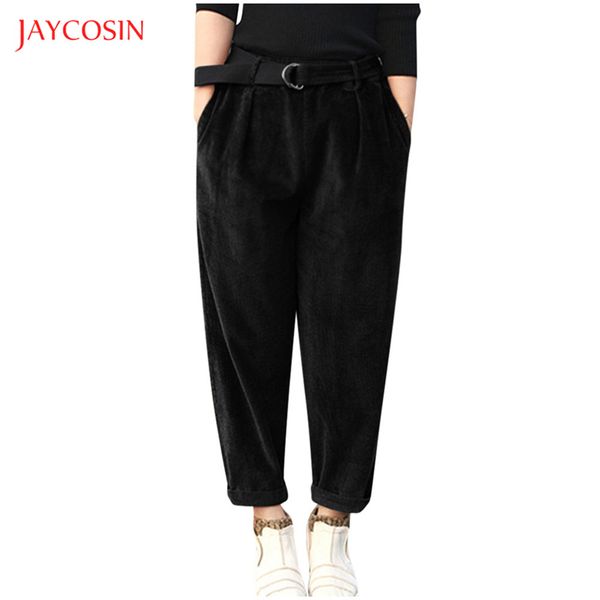 jaycosin 2020 women vintage pockets pants casual corduroy solid button pants belt sleeve loose straight plus size, Black
jaycosin 2020 women vintage pockets pants casual corduroy solid button pants belt sleeve loose straight plus size, Black