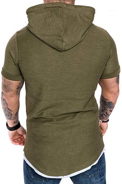homme summer mens clothing fashion designer hooded mens tshirts sports solid short sleeved, White;black
homme summer mens clothing fashion designer hooded mens tshirts sports solid short sleeved, White;black