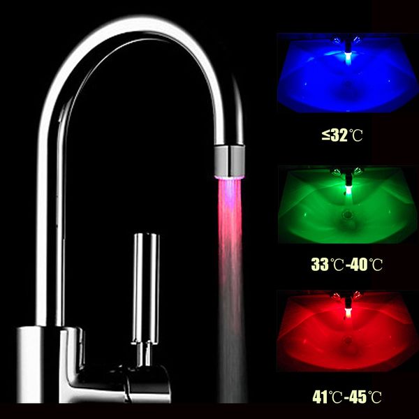 

selling temperature-controlled led faucet light intelligent water temperature led shower head water tap(no need battery