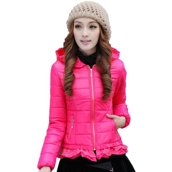 women coat parkas hooded solid zipper lace bordered long sleeve short coat cotton pad outwear m-xxxl chaqueta mujer c91093, Black
women coat parkas hooded solid zipper lace bordered long sleeve short coat cotton pad outwear m-xxxl chaqueta mujer c91093, Black