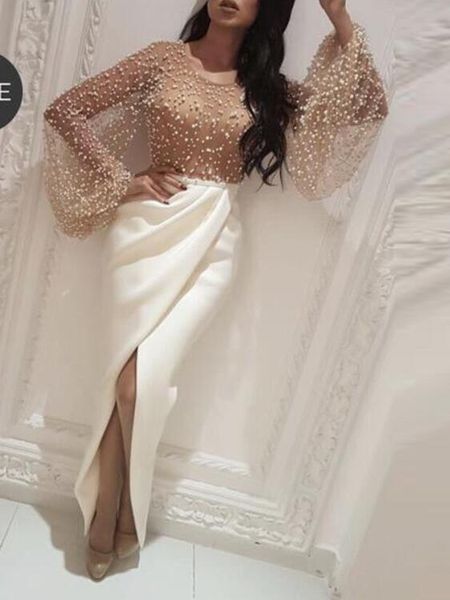 muslim evening dresses 2019 sheath long sleeves pearls slit islamic dubai saudi arabic long elegant evening gown prom, White;black
muslim evening dresses 2019 sheath long sleeves pearls slit islamic dubai saudi arabic long elegant evening gown prom, White;black