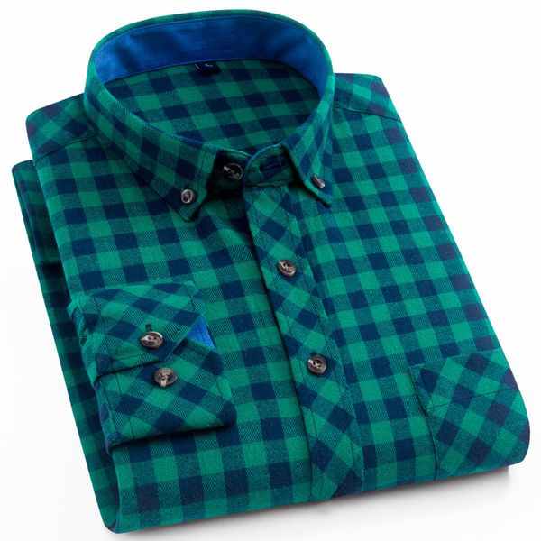 men's stylish shirt flannel long sleeve green plaid dress shirts chest pocket standard-fit brushed checkered cotton male shirts, White;black
men's stylish shirt flannel long sleeve green plaid dress shirts chest pocket standard-fit brushed checkered cotton male shirts, White;black