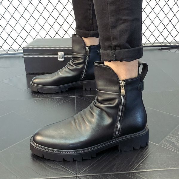 mens fashion cowboy boots platform genuine leather tooling shoes outdoor ankle boot short botas zapatos hombre, Black
mens fashion cowboy boots platform genuine leather tooling shoes outdoor ankle boot short botas zapatos hombre, Black
