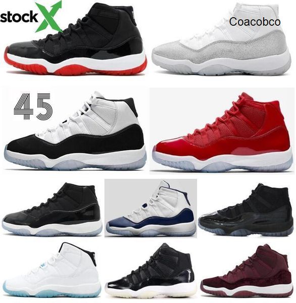new 11 11s 2020 bred metallic silver space jam concord jordon basketball shoes men women cap and gown gym red 72-10 sneakers with box
new 11 11s 2020 bred metallic silver space jam concord jordon basketball shoes men women cap and gown gym red 72-10 sneakers with box