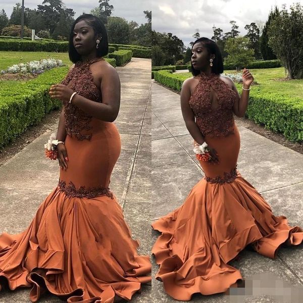 modest halter african prom dresses lace applique beaded sweep train keyhole neck plus size evening party gown formal occasion, Black
modest halter african prom dresses lace applique beaded sweep train keyhole neck plus size evening party gown formal occasion, Black