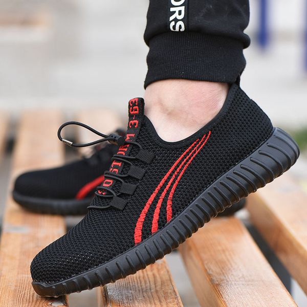 men's steel toe work safety shoes man lightweight work shoes male breathable anti-smashing non-slip reflective casual sneakers, Black
men's steel toe work safety shoes man lightweight work shoes male breathable anti-smashing non-slip reflective casual sneakers, Black