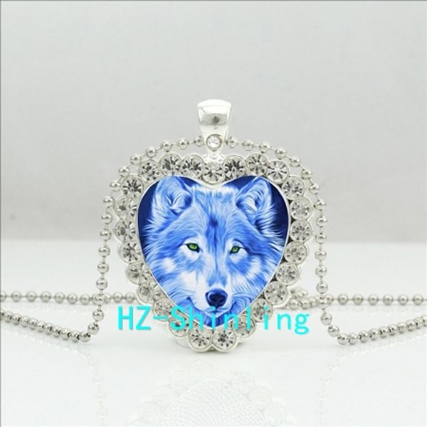 new blue wolf crystal necklace wolf heart pendant loyalty p jewelry silvery crystal pendant vinatge necklace hz6, Silver
new blue wolf crystal necklace wolf heart pendant loyalty p jewelry silvery crystal pendant vinatge necklace hz6, Silver