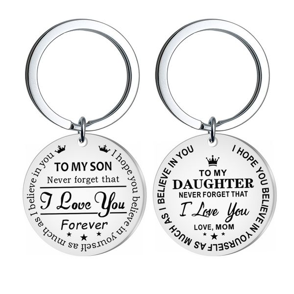 to my son daughter forever love key chains keyring trendy stainless steel keychain charm love pendant jewelry gift, Silver
to my son daughter forever love key chains keyring trendy stainless steel keychain charm love pendant jewelry gift, Silver