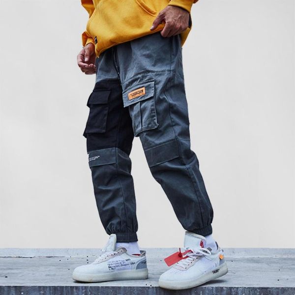men's pants 2021 pockets cargo men color patchwork casual jogger fashion tactical trousers tide harajuku streetwear male, Black
men's pants 2021 pockets cargo men color patchwork casual jogger fashion tactical trousers tide harajuku streetwear male, Black