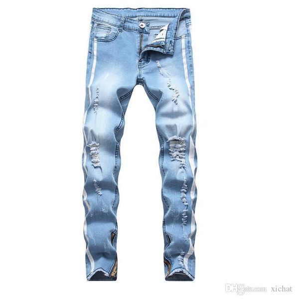 mens distressed ripped skinny jeans fashion designer jeans slim zip biker causal mens denim pants hip hop men hole jeans lb2215, Blue
mens distressed ripped skinny jeans fashion designer jeans slim zip biker causal mens denim pants hip hop men hole jeans lb2215, Blue