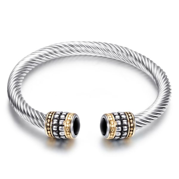 2 color cable conductor titanium steel cuff bangle fashion jewelry bracelet concise wristlet girl jewel wristband, Black
2 color cable conductor titanium steel cuff bangle fashion jewelry bracelet concise wristlet girl jewel wristband, Black