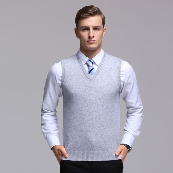 men's cashmere sweater vest autumn & winter sleeveless sweater male office solid color v-neck wool vest pullover, Black;white
men's cashmere sweater vest autumn & winter sleeveless sweater male office solid color v-neck wool vest pullover, Black;white