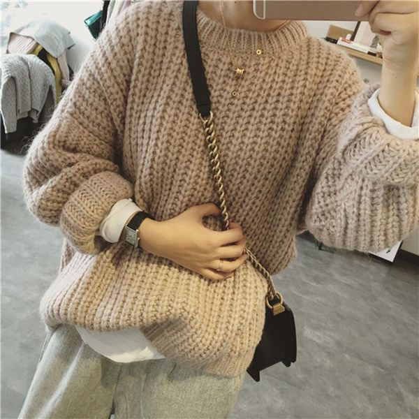ropalia autumn sweater long sleeve long knitted pullovers women winter loose sweaters, White;black
ropalia autumn sweater long sleeve long knitted pullovers women winter loose sweaters, White;black