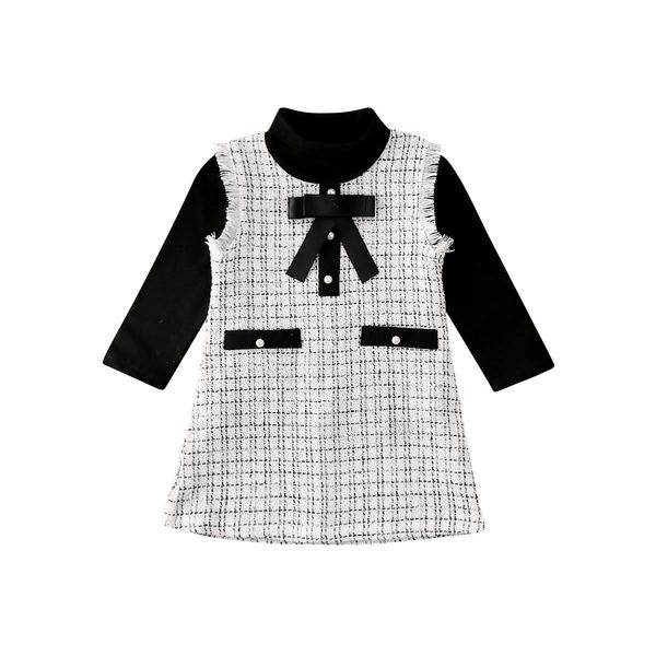 2pcs kid baby girl princess clothes set long sleeve turtleneck black t-shirt plaid dress party formal outfit set 1-7y, White
2pcs kid baby girl princess clothes set long sleeve turtleneck black t-shirt plaid dress party formal outfit set 1-7y, White