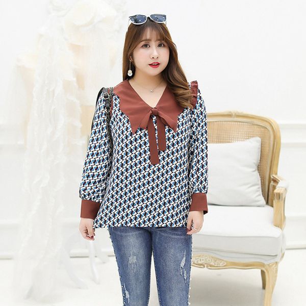 fashion geometric patterm shirt women peter pan collar summer spring long sleeve blousees plu size 4xl contrast color 2019 new, White
fashion geometric patterm shirt women peter pan collar summer spring long sleeve blousees plu size 4xl contrast color 2019 new, White