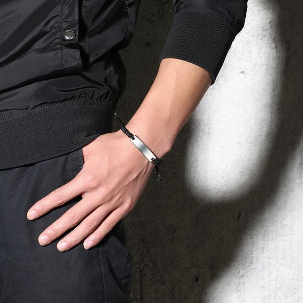 street fashion simple curved hand rope men's and women's classic stainless steel bracelet blank card adjustable bracelet vb939, Golden;silver
street fashion simple curved hand rope men's and women's classic stainless steel bracelet blank card adjustable bracelet vb939, Golden;silver