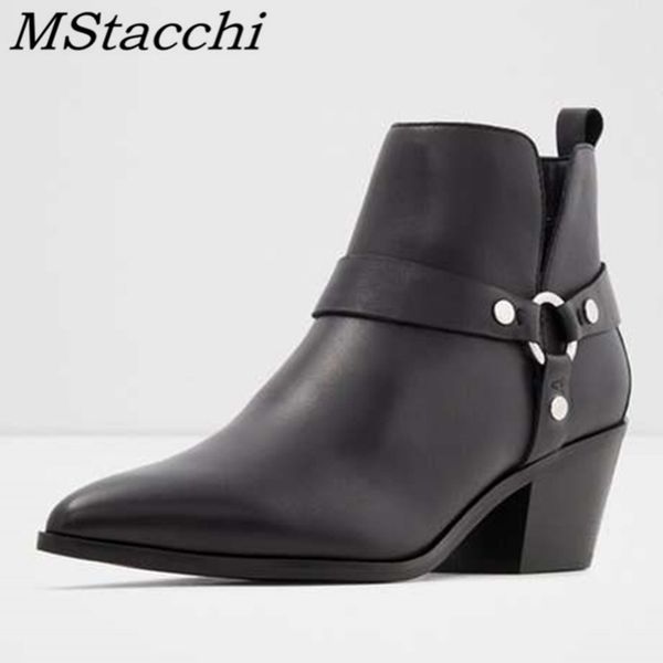 mstacchi pointed toe mid heel naked boots leather rivet belt fastener women boots fashion new style women party, Black
mstacchi pointed toe mid heel naked boots leather rivet belt fastener women boots fashion new style women party, Black