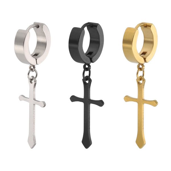 korean dangle cross earring pendant huge hoop fashion ear buckle arc titanium steel anti allergic, Silver
korean dangle cross earring pendant huge hoop fashion ear buckle arc titanium steel anti allergic, Silver