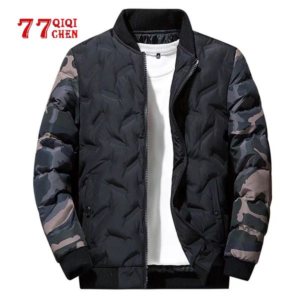 men baseball jackets cotton parka winter warm casual coat male slim fit camouflage stand collar thick coats down parkas size 4xl, Black
men baseball jackets cotton parka winter warm casual coat male slim fit camouflage stand collar thick coats down parkas size 4xl, Black