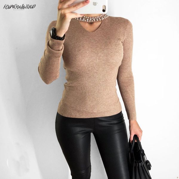slim solid pearls pink sweater women halter knit pullover sweater winter autumn slim v neck long sleeve jumper, White;black
slim solid pearls pink sweater women halter knit pullover sweater winter autumn slim v neck long sleeve jumper, White;black