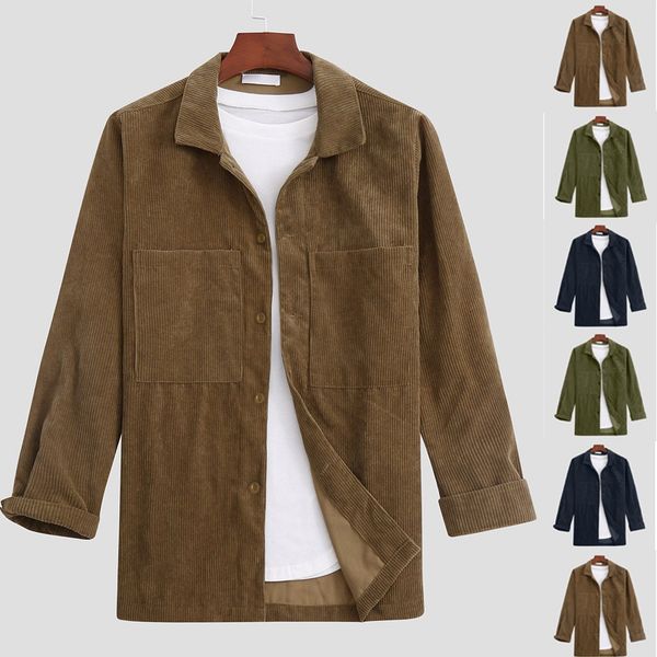 mens brief style slim fit shirts corduroy solid color warm casual long sleeve pockets blouse harajuku camisa masculina#3, White;black
mens brief style slim fit shirts corduroy solid color warm casual long sleeve pockets blouse harajuku camisa masculina#3, White;black