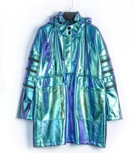 men's suits & blazers size 2021 spring fashion hip-hop glossy patent leather and women's hooded trench coat, White;black
men's suits & blazers size 2021 spring fashion hip-hop glossy patent leather and women's hooded trench coat, White;black