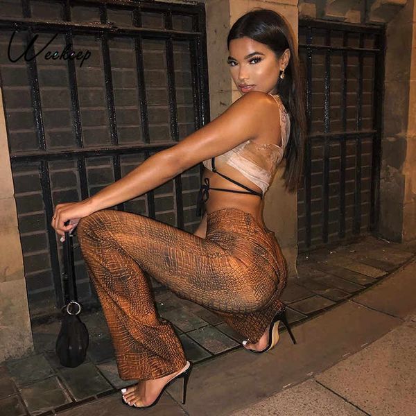 weekeep animal pattern high street pants women high waist fashion trousers women 2019, Black;white
weekeep animal pattern high street pants women high waist fashion trousers women 2019, Black;white