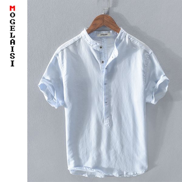 new chinese style linen shirt stand collar short sleeve linen cotton summer breathable man blue shirts rc203, White;black
new chinese style linen shirt stand collar short sleeve linen cotton summer breathable man blue shirts rc203, White;black