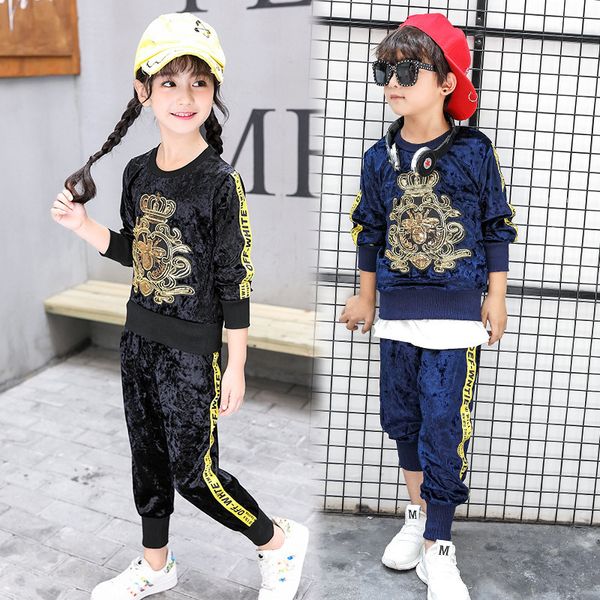 2018 new embroidery boys girls sportswear diamond velvet jacket spring and autumn children's casual set 5 styles y190522, White
2018 new embroidery boys girls sportswear diamond velvet jacket spring and autumn children's casual set 5 styles y190522, White