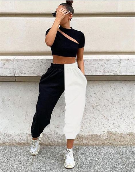 desinger patchwork color womens pants contrast color fashion pencil pants casual elastic waist capris women clothes, Black;white
desinger patchwork color womens pants contrast color fashion pencil pants casual elastic waist capris women clothes, Black;white